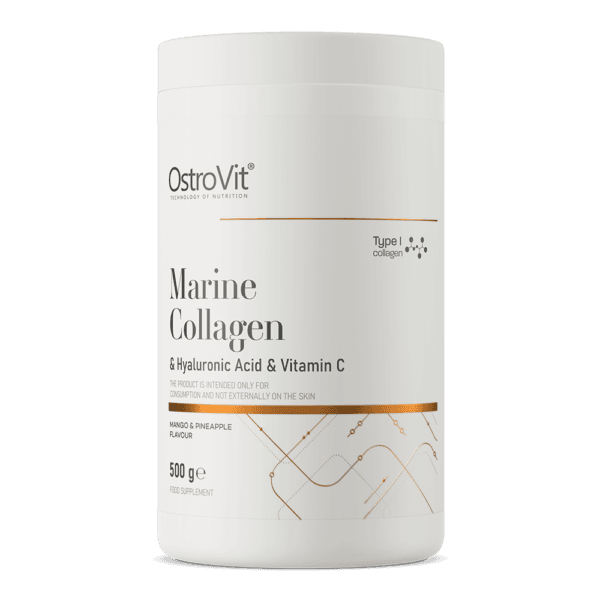 OstroVit Marine Collagen + Hyaluronic Acid + Vitamin C 500 g mango + ananas