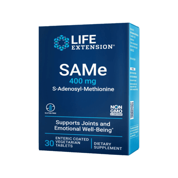 SAMe, s-adenosyl-metioniini 400 mg – 30 enterokapseloitua vegaanitablettia Life Extension
